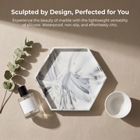 Plateau de rangement en silicone Dream Modern, motif marbre naturel, réutilisable, durable, avec joint d'étanchéité, pour table