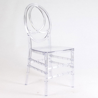 Chaise de salle à manger empilable en résine moderne et durable, transparente comme du cristal, pour mariages, hôtels, conférences