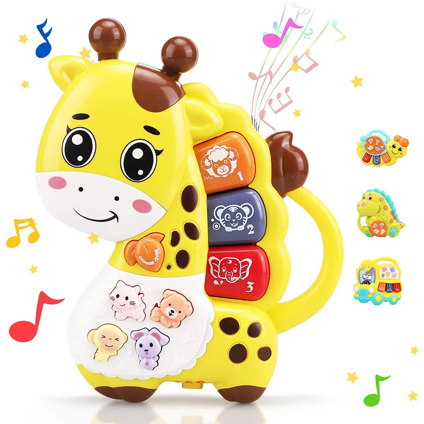 子供のためのかわいい動物のデザインの赤ちゃんのおもちゃ音楽キーボードプラスチック音楽おもちゃ