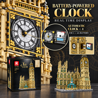 Reobrix 55012 MOC Notre-Dame de Paris, la Tour de l'Horloge de Big Ben au Royaume-Uni, modèle de construction à assembler soi-même, jouets de construction, ensembles de blocs de construction