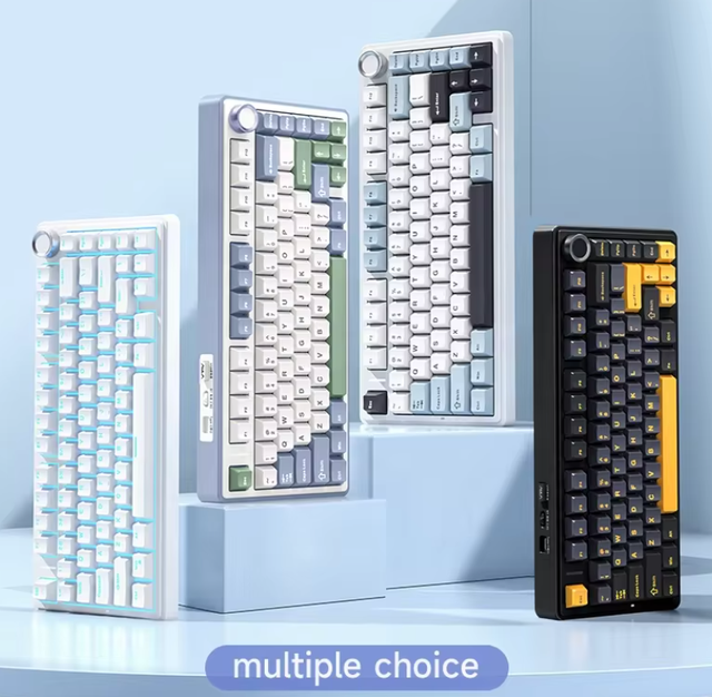 AULA F75 2.4G Wireless/BT/Wired Gaming Mechanical Keyboard RGB 75% Layout Gasket Structure PS-03