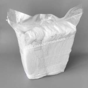 ผ้าเช็ดทำความสะอาดทำจากผ้าฝ้าย 100% สีขาว ผ้าขนหนูรีไซเคิล ไม่ทิ้งคราบ ซึมซับน้ำได้ดี - Product Image 1