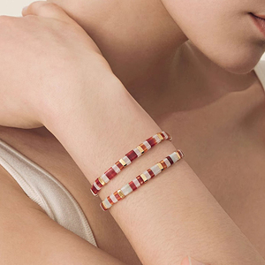 Số lượng lớn Bohemia thời trang tila hạt Cuff handmade đàn hồi đầy màu sắc tôn giáo Miyuki tila gạch cầu nguyện Vòng tay quà tặng cho nam giới Femme - Product Image 6