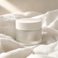 Contenant Rond Givré avec Couvercle Blanc Vide pour Baume à Lèvres, Pommade, Emballage Cosmétique