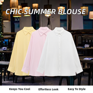 Blus Wanita PB&ZA Musim Panas 2025 Kasual Polos Rajutan Linen Kerah Mandarin Lengan Raglan - Product Image 2