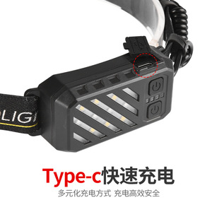 Linterna frontal LED recargable por USB, luz COB resistente al agua de 200-500M para senderismo y pesca al aire libre - Product Image 4