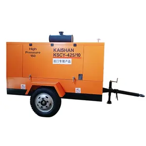 Kaishan कारखाने की आपूर्ति KSCY-425/10 डीजल पोर्टेबल मोबाइल प्रकार पेंच हवा कंप्रेसर