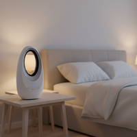Ventilateur électrique sans pales moderne, économe en énergie et silencieux, avec télécommande LED 7 couleurs, oscillant et minuterie, idéal pour bureaux, chambres et hôtels