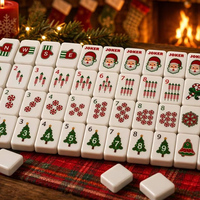 Ensemble de Mahjong de Noël Moderne et Luxueux, Thème Père Noël et Joker, Tuiles en Acrylique, Sapin et Flocon de Neige, Jeu de Société pour la Maison