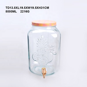 Dispenser per Bevande in Vetro Rotondo da 4L con Coperchio, Stile Classico a Fiocco <span class=keywords><strong>di</strong></span> Neve, Contenitore Grande per <span class=keywords><strong>Acqua</strong></span>, Succo, Tè - Pace, Amore, Gioia - Product Image 5