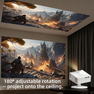 Mini-projecteur portable Android 14 à courte focale, projecteur intelligent WiFi 720P 4K intégré pour home cinéma - Product Image 3