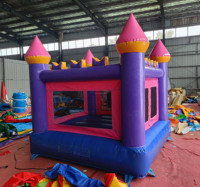 Mini petit trampoline de maison de rebond en PVC violet de qualité commerciale château plein d'entrain de saut gonflable de 3m x 3m pour le plaisir