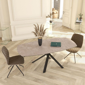 Meccanismo Scorrevole in Legno con Base in Acciaio al Carbonio, Tavolo da Pranzo Multifunzionale Estensibile e Retrattile, Nero - Product Image 4