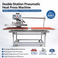 Presse à chaud pneumatique industrielle double station robuste 40x60 avec glissière automatique pour transfert thermique