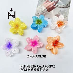 Angelina Rhinestone Frangipani Flower Claw Clip 8Cm Hair Accessory For Women - Product Image 3