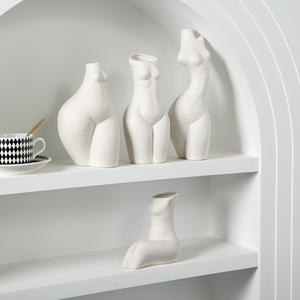 Arredamento per la casa corpo umano plastica arti vaso decorazione vaso in ceramica scultura vaso bianco - Product Image 1