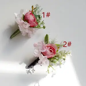 Korean Flower Bud Rose Pink Groom Brothers Wedding Corsage Wholesale