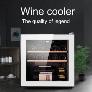 Josoo Oem Odm Small Mini Bar Wine Cellar Refrigerator Vino Electrico Wine Cabinet Wine Cooler 14 Bottles 2 Wooden Rack