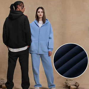 Sweat à capuche zippé pour homme surdimensionné en coton épais 100% teint uni délavé avec logo personnalisé streetwear - Product Image 1