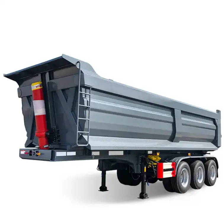 Zware Hydraulische Achterste Dump Trailers Dump Kipper Semi Trailer Einde Dump Trucks Trailers