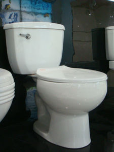 Juego de Inodoro de Cerámica, Diseño de Estilo Árabe, Inodoro de Dos Piezas, Blanco, Moderno, Redondo, Embalaje Estándar para Exportación - Product Image 3