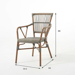 Muebles de Patio, Silla de Mimbre de Ratán con Respaldo Alto, Juego de Mesa de Comedor Redonda, 4 Juegos de Sillas de Jardín para Exteriores - Product Image 2