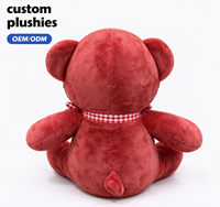 Peluche personnalisée Ours Rouge et Poupée Vaudou, Jouet en Peluche Doux, Peluches Horreur, OEM ODM, Logo Personnalisé