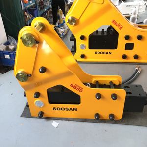 หัวเจาะไฮดรอลิก SOOSAN รุ่นพรีเมียม SB50 แบบ SIDE พร้อมหัวเจาะขนาด 100 มม. และสายไฮดรอลิกสำหรับรถขุดขนาด 11-16 ตัน และรถตักหลังขุด - Product Image 5