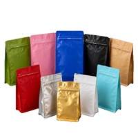Sacs à café en gros d'usine, pochettes personnalisées avec impression numérique, sacs à café à fond plat en aluminium et plastique