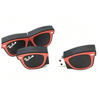 Custom PVC Sunglasses USB Flash Drive, Rayban Shaped USB Stick, Eyeglass Shape USB Pen Drive for Optical Shop Promotional Gift