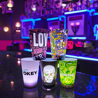 Tasses imprimées sur mesure Logo de la tasse à LED de Noël Lumière de tasse à LED en plastique personnalisée