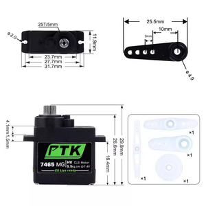 เซอร์โว PTK 7465 MG HV ดิจิตอล RC คอร์เลส เมทัลเกียร์ 7.4V สำหรับรถบังคับวิทยุและหุ่นยนต์ เหมาะสำหรับทุกเพศ ทุกวัย 14 ปีขึ้นไป - Product Image 4