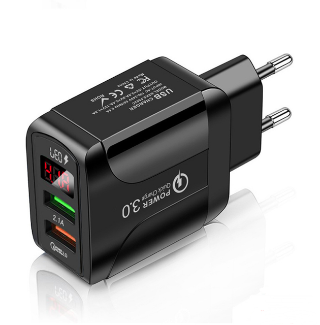 2USB digital display fast charging charger 5V4.1A mobile phone charging head