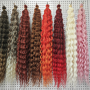 Julianna Venta al por mayor Fibra resistente al calor 22 pulgadas <span class=keywords><strong>Ariel</strong></span> Curl Ondulado Ombre Rubio Extensión de cabello trenzado sintético - Product Image 1