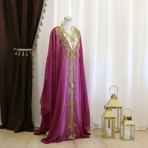 ชุดเดรสชายหาดยาวถึงพื้นสำหรับผู้หญิงสไตล์โมร็อกโกอิสลามชุดเดรสแขนยาวระบายอากาศได้ดีทันสมัย - Product Image 1