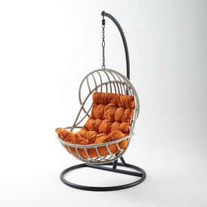 Ốc giá rẻ Đu Đồ Gỗ Ngoài Trời trứng Ghế giải trí <span class=keywords><strong>wicker</strong></span> mây ghế với đệm và cực và cơ sở treo ghế - Product Image 3