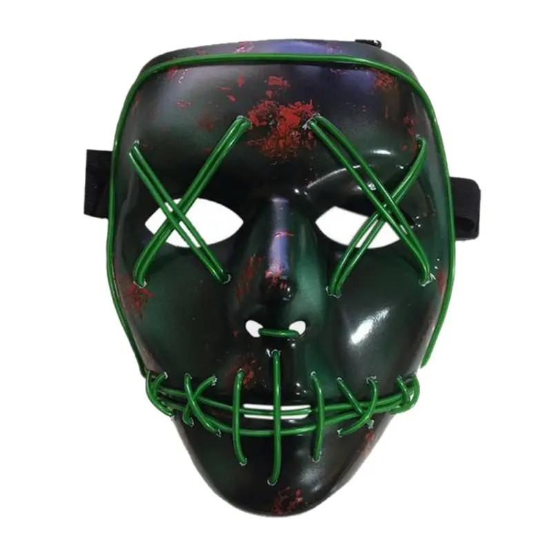Masque Fluorescent à LED, déguisement idéal pour Halloween, bal de masqué, accessoire lumineux pour DJ, fête