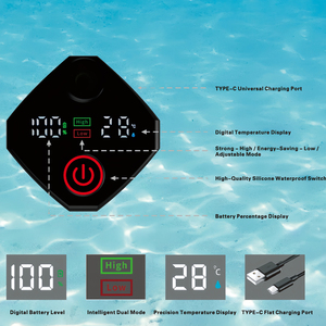 Pompe de douche portable rechargeable par USB 6000 mAh avec écran numérique pour le camping, la plage, la randonnée, les voyages, le nettoyage des animaux - Product Image 4
