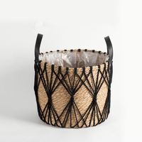 Panier de rangement en paille de jonc de mer tressé à la main, écologique, avec poignées, taille et couleur personnalisables, multifonctionnel, Yilin