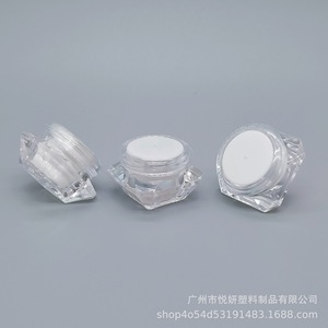 Diamond Shaped Acrylic Cream Jars 5g Transparent Cosmetic Packaging For Face Cream And Lotion - Product Image 2