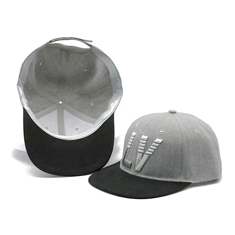 Topi pinggiran datar snapback bordir 3D topi hip hop tari jalanan desain topi bisbol kancing belakang Anda sendiri uniseks