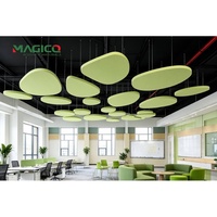 Décoration intérieure, panneau acoustique suspendu en fibre de verre de haute qualité, absorption acoustique efficace, panneau en laine de verre pour bureau