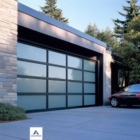 Porte de garage en aluminium avec verre dépoli, économique, haute dureté, vente chaude, haute qualité, adaptée aux pays humides