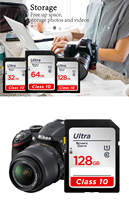 JINFLY Kundenspezifische OEM-Kamera-SD-Karten 32GB/128M-256G Plastik V90 Geschwindigkeitsklasse CE-Zertifiziert Großpackung