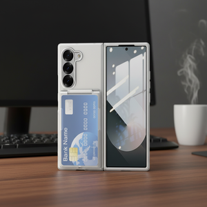 Étui portefeuille transparent haut de gamme pour Samsung Z Fold 7 avec porte-cartes et support, design de luxe, anti-rayures - Product Image 6