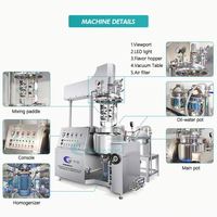 Mélangeur sous vide homogénéisateur 50L pour la fabrication de pommades, crèmes et lotions cosmétiques, avec élévateur hydraulique et émulsifiant sous vide