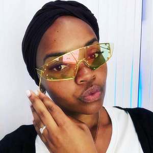 Gafas de Sol de Metal para Mujer y Hombre, Protección UV400, Lentes de Una Pieza, Moda 2021 - Product Image 2