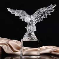Sculpture de bureau en cristal poli gravé au laser, motif Aigle en vol, de haute qualité, étanche, pour dirigeant d'entreprise, objet de collection, cadeau