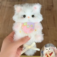 Shenzhen fabricant de jouets en peluche vente en gros personnalisé bonheur anniversaire jouet en peluche chat sac breloque accessoire porte-clés en peluche