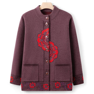 Suéter cárdigan <span class=keywords><strong>de</strong></span> cuello redondo <span class=keywords><strong>de</strong></span> la abuela, un Top festivo para personas <span class=keywords><strong>de</strong></span> mediana edad. - Product Image 3